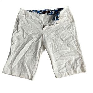 Women White Knee Length Shorts